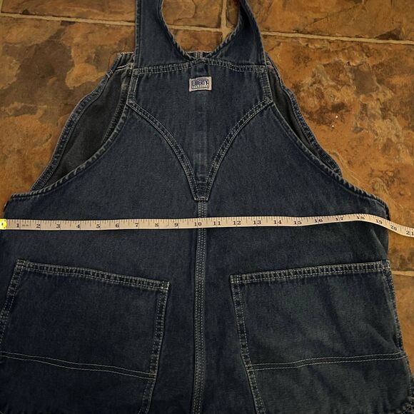 Liberty Stonewashed Overalls Mens Blue Denim Wide Legs Adjustable bib straps M - Picture 9 of 11